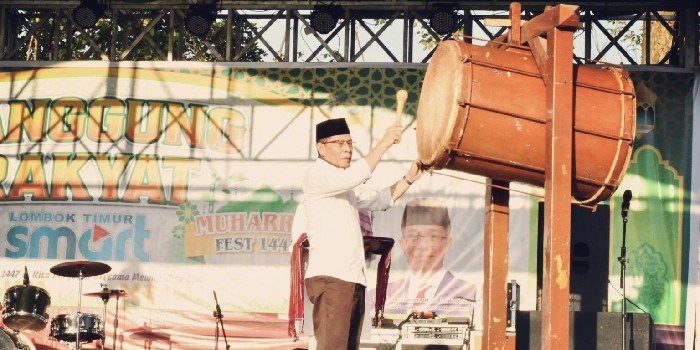 Foto: Wakil Bupati Lombok Timur, Ir.H.Moh. Edwin Hadiwijaya.MM, saat membuka Festival Muharram 