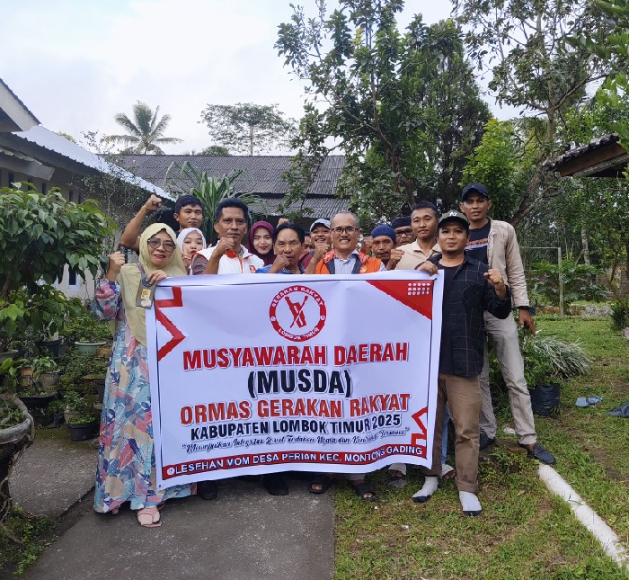 Foto: Para Punggawa Ormas Gerakan Rakyat Saat Musda Perdana di Lombok Timur