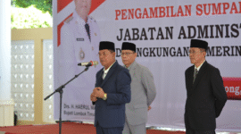 Foto: Pelantikan eselon III dan IV lingkup Pemda Lombok Timur di Balai Pendopo BupatiFoto: Bupati didampingi Wakil Bupati dan Sekda Lotim saat pelantikan pejabat eselon III dan IV di Balai Pendopo Bupati