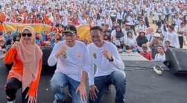Foto: Wabup dan Sekda Lotim saat membuka acara Ekas Sunset Trail Run