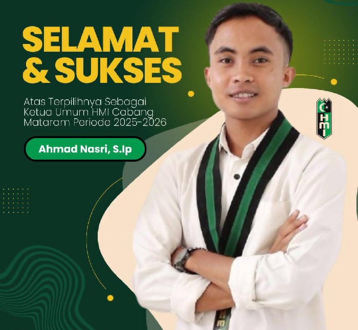 Foto: Ketum HMI Cabang Mataram Ahmad Nasri.S.Ip