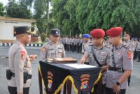 Foto: suasana sertijab Kasat Reskrim Polres Lombok Timur di Lapangan Polres setempat