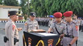 Foto: suasana sertijab Kasat Reskrim Polres Lombok Timur di Lapangan Polres setempat