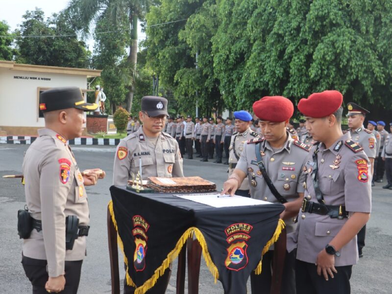 Foto: suasana sertijab Kasat Reskrim Polres Lombok Timur di Lapangan Polres setempat