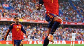 Foto: Ferran Torres pemain Spanyol usai bobol gawang Argentina 