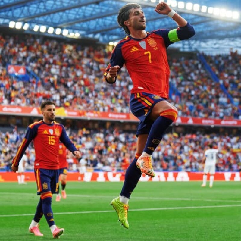 Foto: Ferran Torres pemain Spanyol usai bobol gawang Argentina 