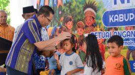 Foto: Wakil Bupati Lombok Timur di Hari Anak Nasional di Kantor Perpustakaan dan Kearsipan Kabupaten Lombok Timur