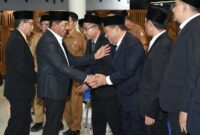 Foto: Suasana pelantikan 36 pejabat struktural yang terdiri atas pejabat pimpinan tinggi pratama dan pejabat administrator lingkup Pemda Lombok Timur.