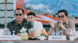 Foto: Bupati H. Haerul Warisin saat pidato di Kodim 1615/Lotim