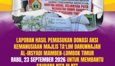 Foto: Majelis Taklim Darunnajah Al-Irsyadi Mamben, Lombok Timur bersama relawan kembali membuka donasi untuk NTT